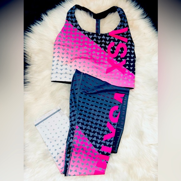 Victoria Secret VSX Knockout Tights Show Off Leggings Bra Limited Edition 2PcSet - Picture 5 of 14